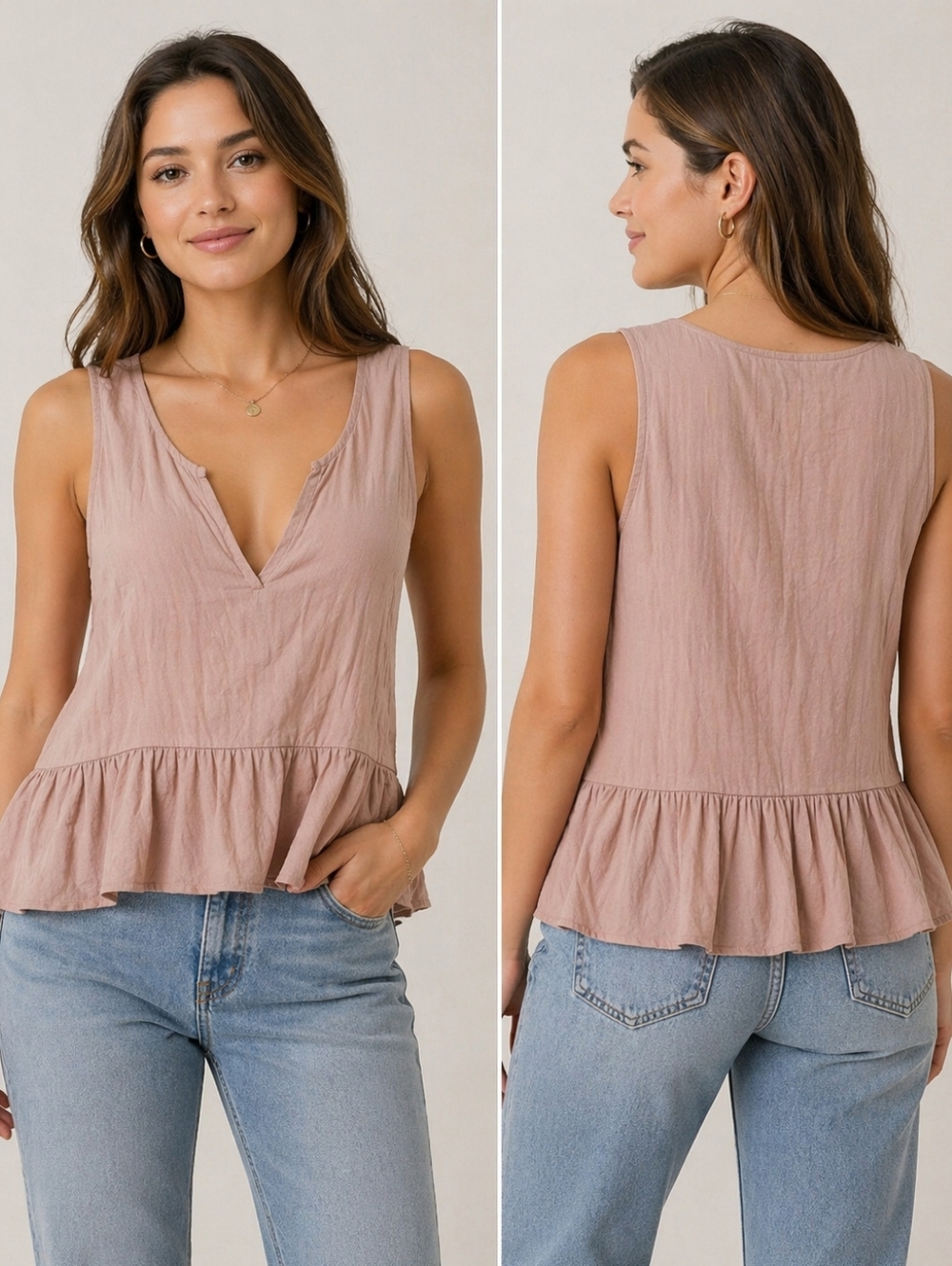 Madewell Peplum Ruffle Tank Top
